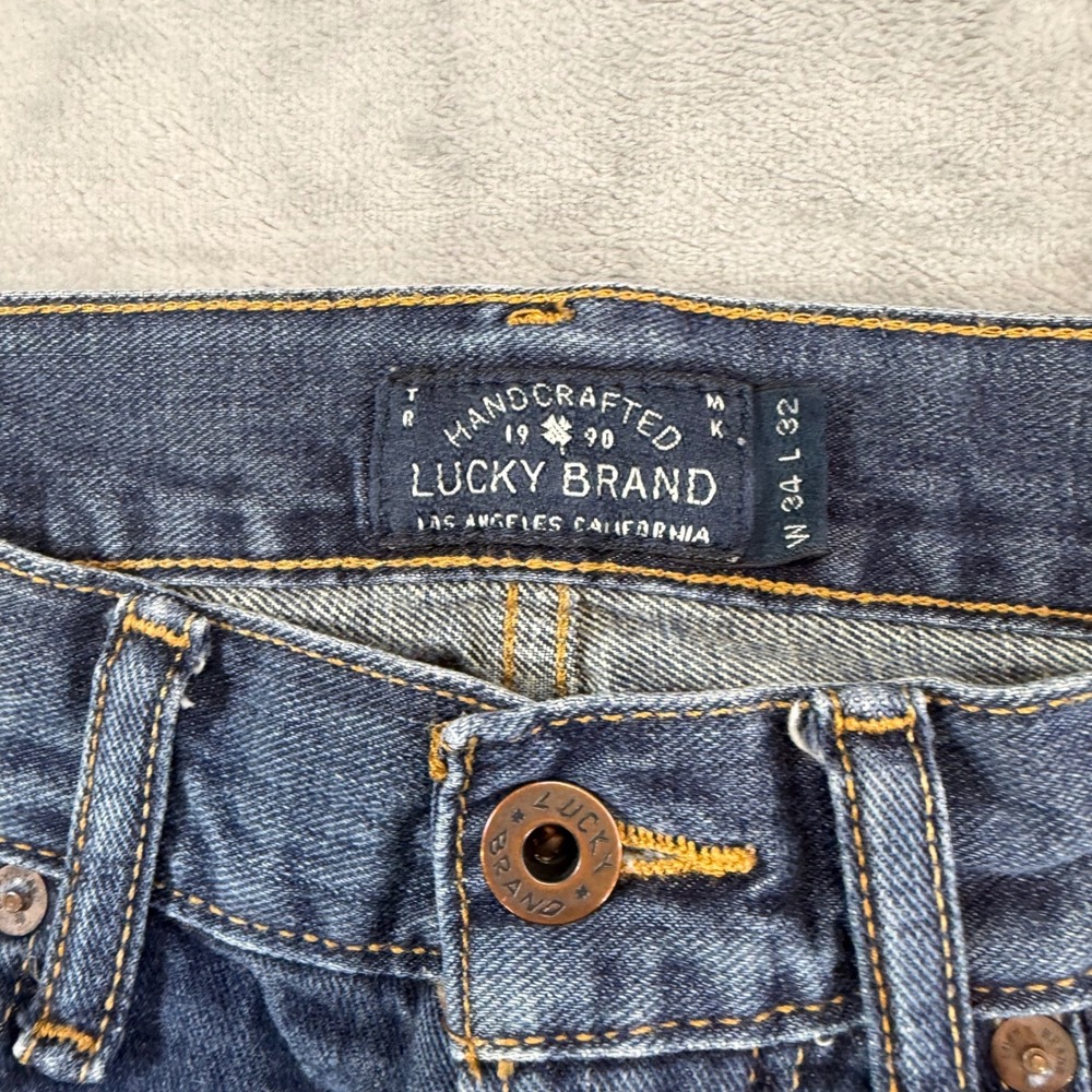 Lucky Brand 121 Heritage Slim Jeans Mens Size 34x32 Blue Medium Wash Denim - Picture 3 of 8